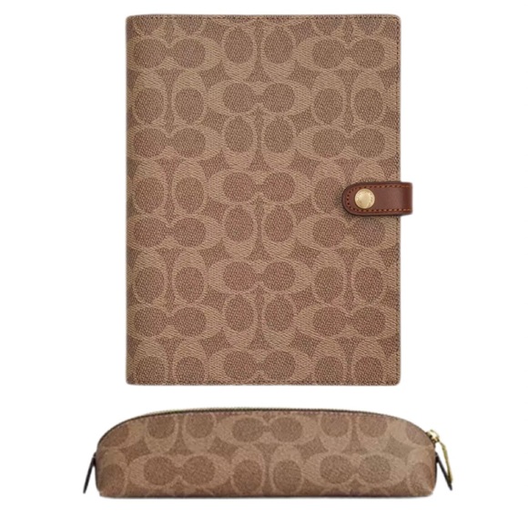 Coach Other - Coach Notebook In Signature Canvas and Coach pencil pouch